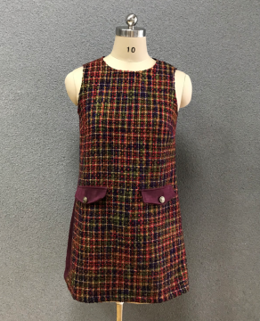 Ärmelloses Tweedkleid für Damen