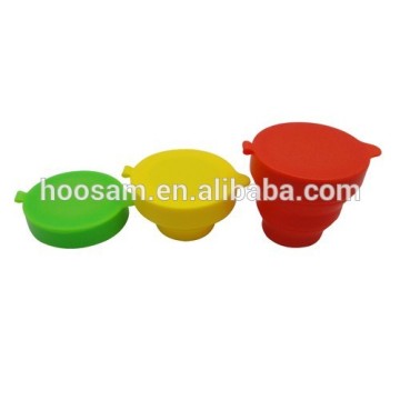 Hot selling New Collapsible Cup with Lid, Made of Food-grade Silicone Material, FDA and LFGB Marks