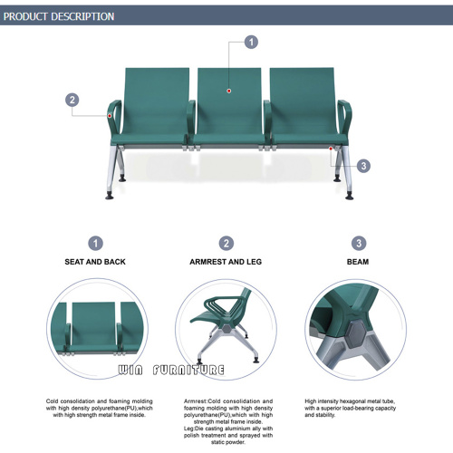 Popular Reception Colorful Bus Stop Waiting Room Chair