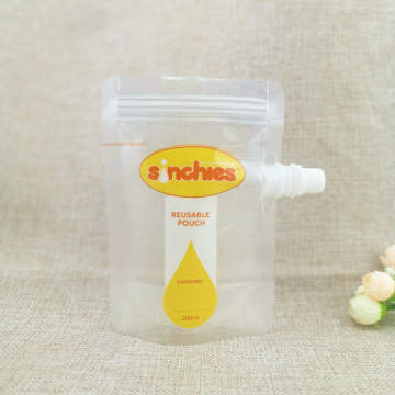 Bolsa de jugo personalizada y bolsa de salida para envasado de alimentos con cremallera