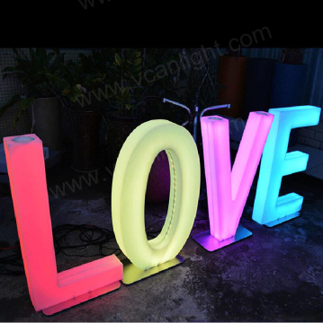 2023 New LOVE RGBW 16 Colors LED Illuminated Decoration Love Letter for Parties