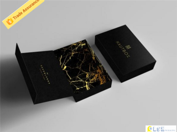 black matte magnetic closure gift packaging folding paper shoe box