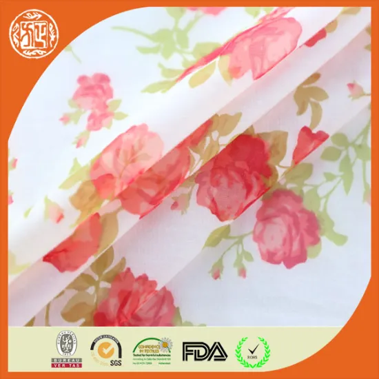 2014 China supplier hot sale printing polyester cotton blend burnout fabric