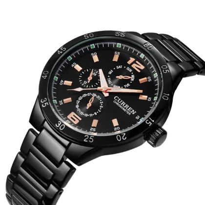 current promotional three eyes six hand quartz watch