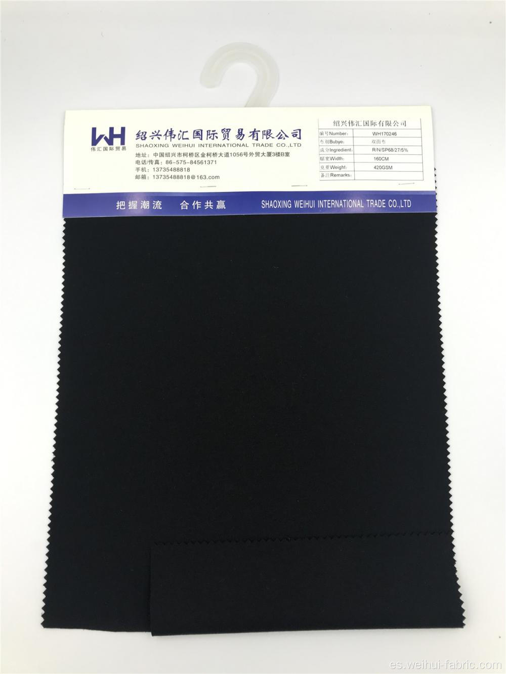 Tejidos de doble cara negros lisos R / N / SP de alta calidad