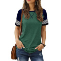 Women's Short Sleeve Tops Color Block T Shirt