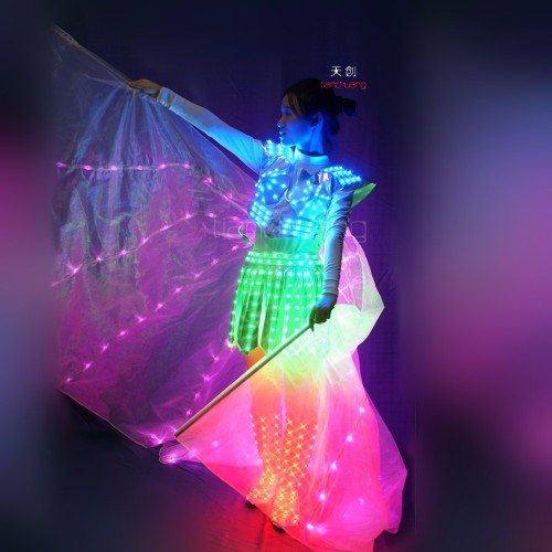 Led fairy isis wings fairy princess wedding dress led stage dance fairy costume