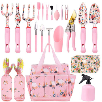 2023 Pink Gardening Tool Set: Weeder, Fork, Rake, Trowel, Transplanter, Pruner