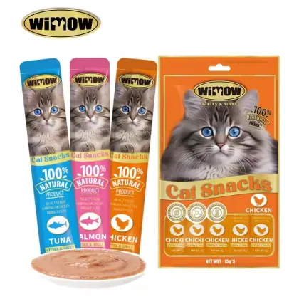 Lickable Cat Food: Chicken & Salmon Flavored Wet Cat Snacks 15g