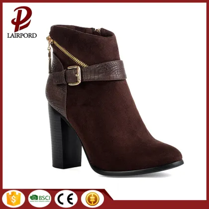 Gold fasteners cashmere leather suede shoes boots