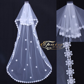 Epairs Flower Lace 3m Long Bridal  Wedding Veil (V01)
