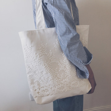 Canvas Bags Embroidery Shopping Handbag Tote Bags