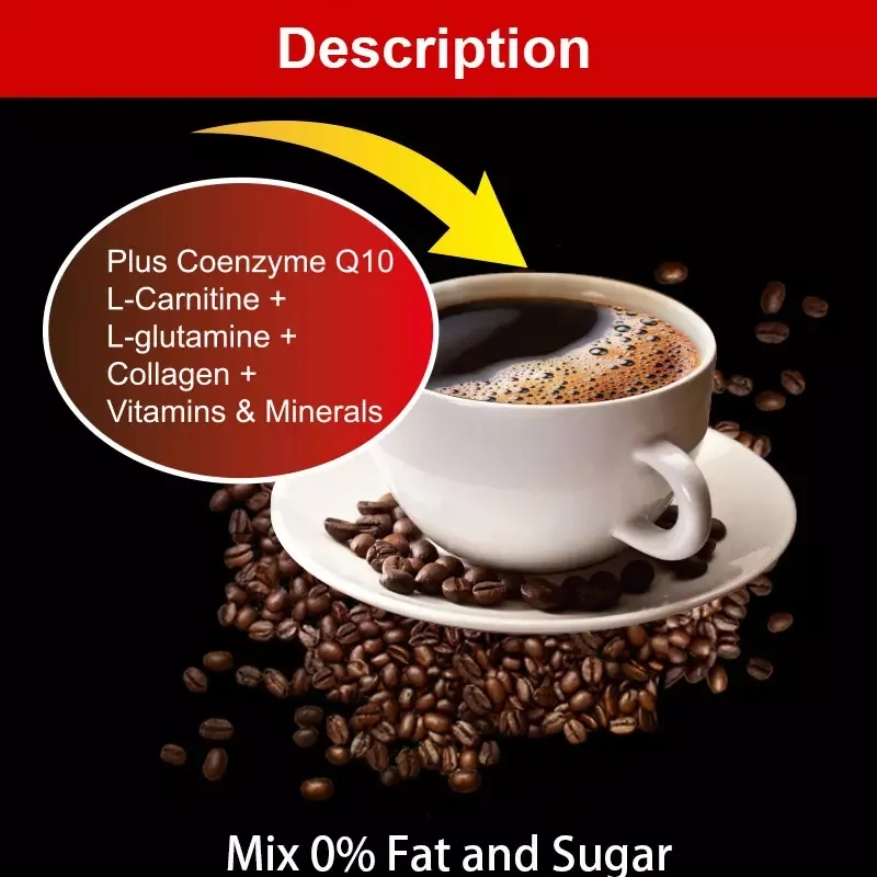 Private Label Natural Ingredient Sugar Free Fat Burn Instant Coffee Powder Weight Loss Slimming Black Coffee Powder