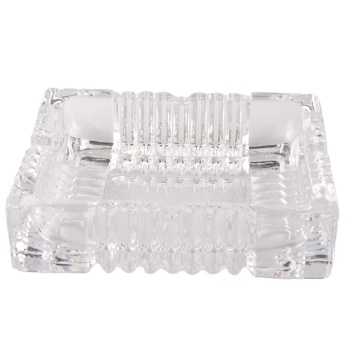 Custom Logo Square Cigar Ashtray - Hot Selling Crystal Glass Smoking Accessory