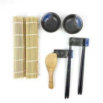 Custom Ceramic Sushi Tableware Set with Chopsticks and Bamboo Mat for 2024