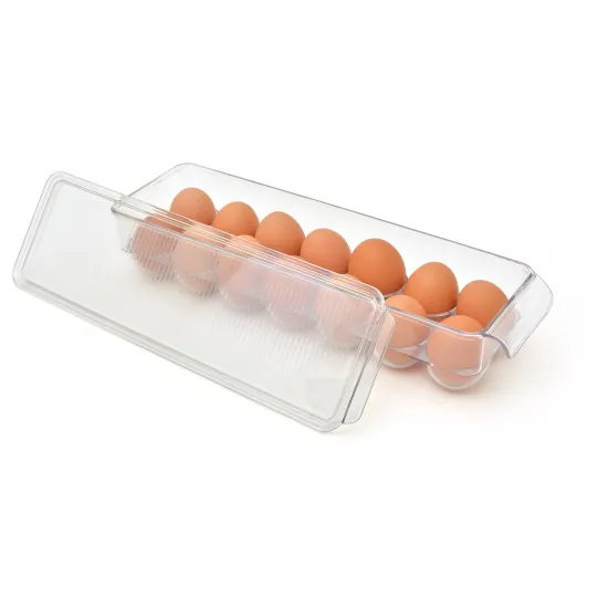 Wholesale Stackable 14-Count Egg Holder for Refrigerator Storage - BPA Free Egg Tray with 14 Slots