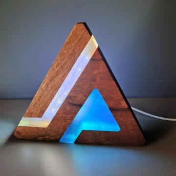 Sense Of Future Wood Resin Lamp For Home Decoration