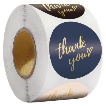 1.5 Inch Thank You Adhesive Stickers with Love Wedding Party Favors Envelope Mailing Supply Packaging Sealing Stationery Sticker