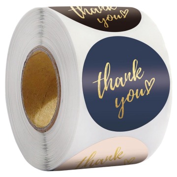 1.5 Inch Thank You Adhesive Stickers with Love Wedding Party Favors Envelope Mailing Supply Packaging Sealing Stationery Sticker