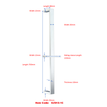 Flat Square Dusch Rail