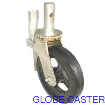 6 inch Swivel Rubber on Cast Iron Scaffolding Caster, 8inch Available