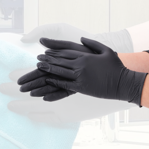 Industrial Nitrile Gloves Black color