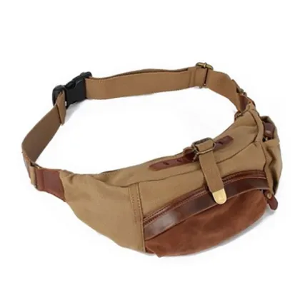 Men Tactical Canvas Army Fanny Pack Waist Bag
