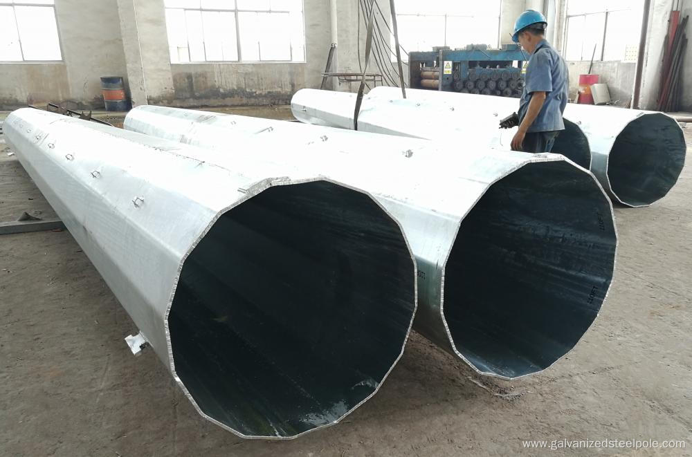 Hot Dip Galvanized Electricity Transmission Steel Pole