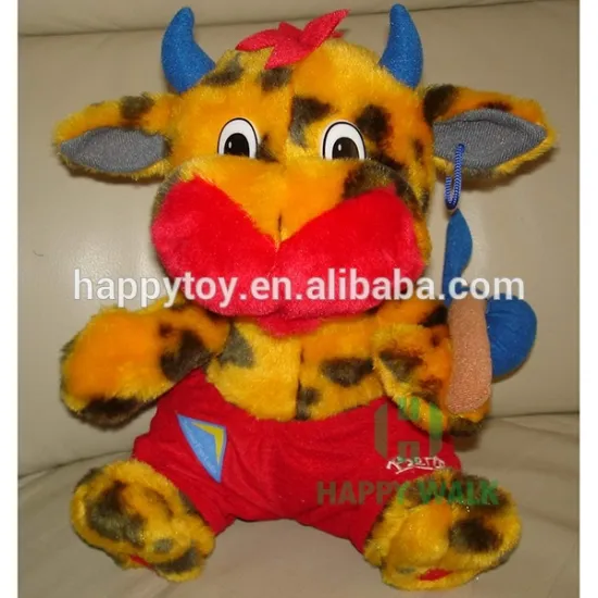 Wholesale plush toy cow for ufo catcher/plush singing christmas toys