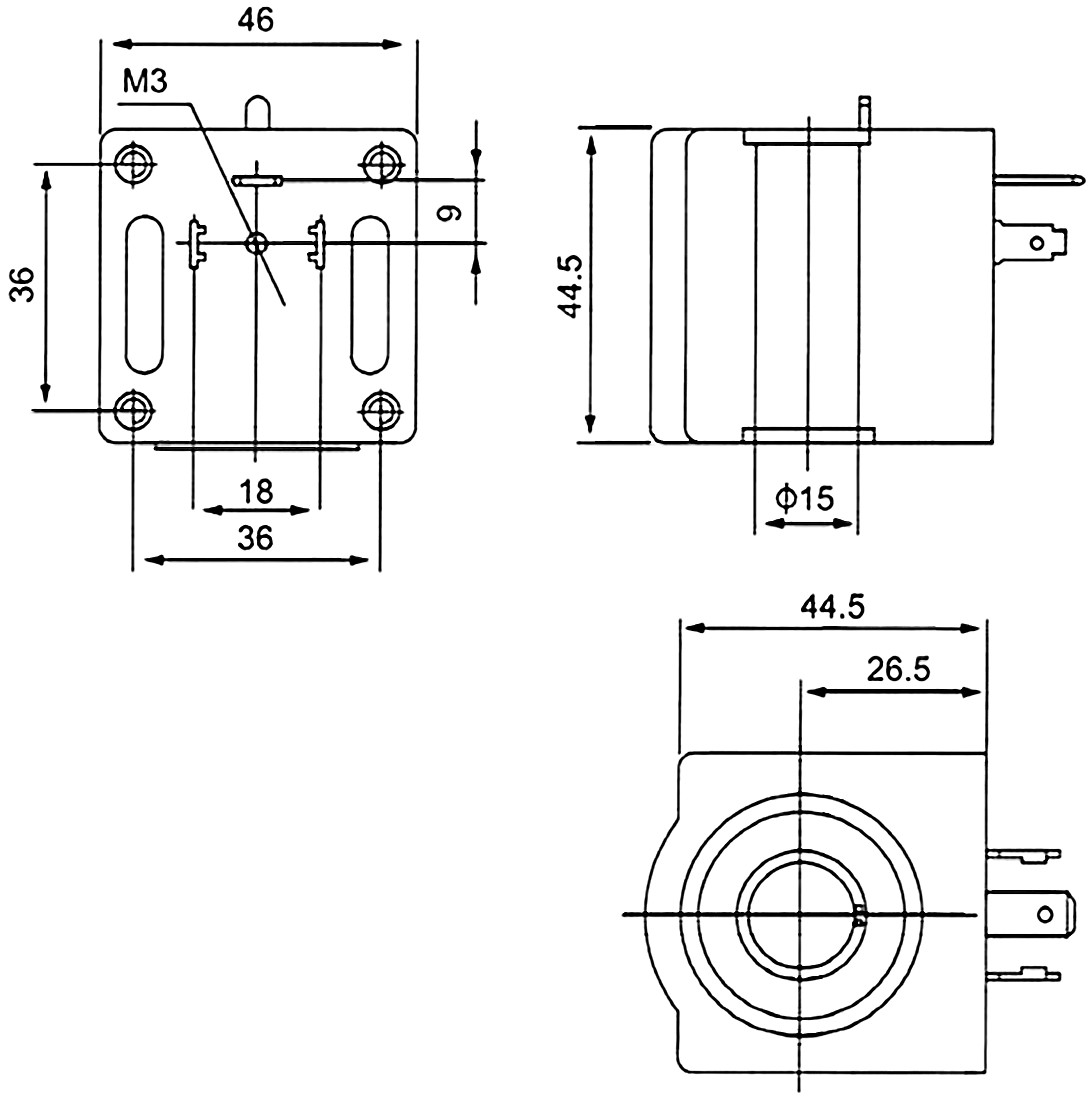 Dimension of BB15045010 Solenoid Coil: