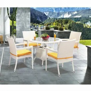 Outdoor furniture set, 5mm clear glass top