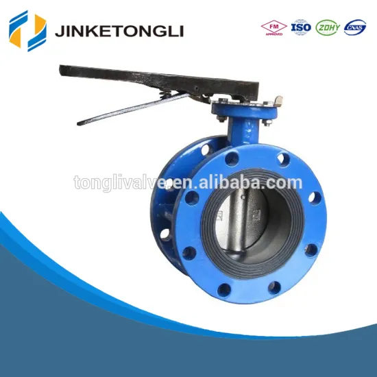 Blue Epoxy Coated Cast Iron Flange Type Butterfly Valve JKTL BT056L