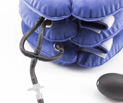 Air inflation neck therapy cervical neck traction device