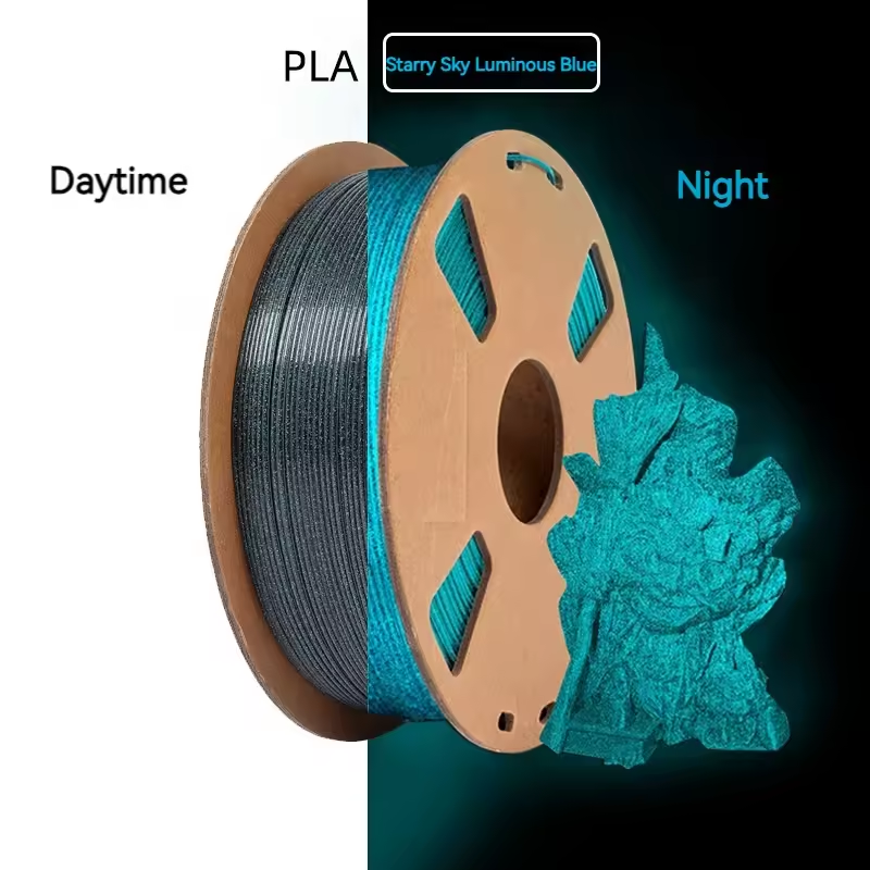 1.75mm bercahaya dalam filamen pencetak 3D gelap