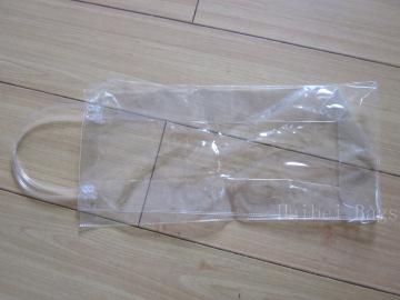 Transparet PVC Tote Wine Bag with Pipe Handles (hbpv-63)