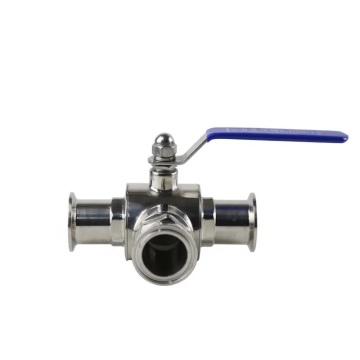 3 Way L Port Manual Clamped Ball Valve