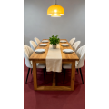 Silla de comedor moderna con respaldo de concha tapizada en color crema