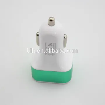 High quality triple USB car charger adapter 3 usb mobile charger for car with alloy ring for cellphone and tablet PC