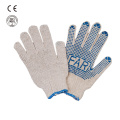 safety work pvc dotted white cotton glove