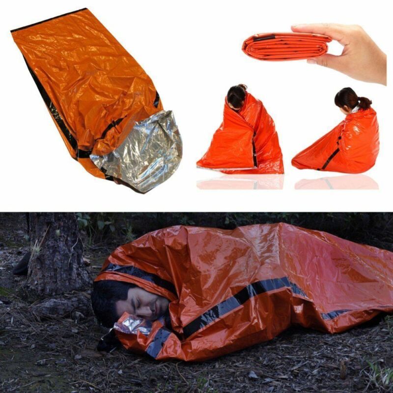 Practical Orange Foldable Foil Thermal Space First Aid Emergency Survival Sleeping Bag Blanket Hiking Camping Outdoor Sport Gear