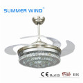 Silver luminous ceiling fan with led light