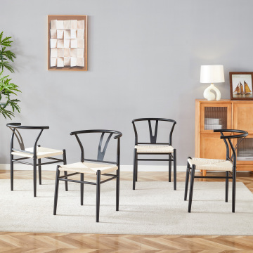 Contemporary Dining Chair with Woven Rope