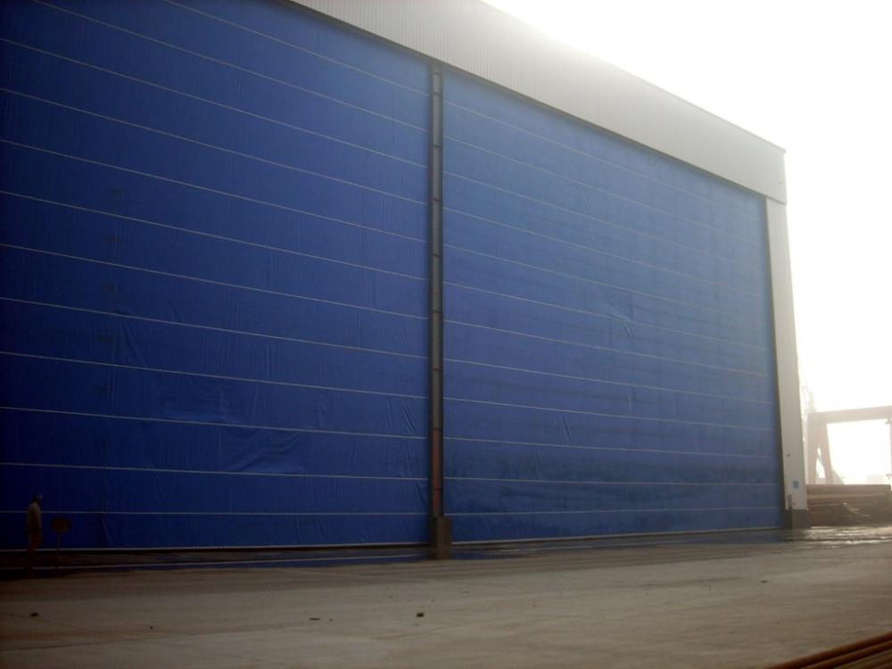 Exterior and Interior Flexible Fabric Hangar Gate