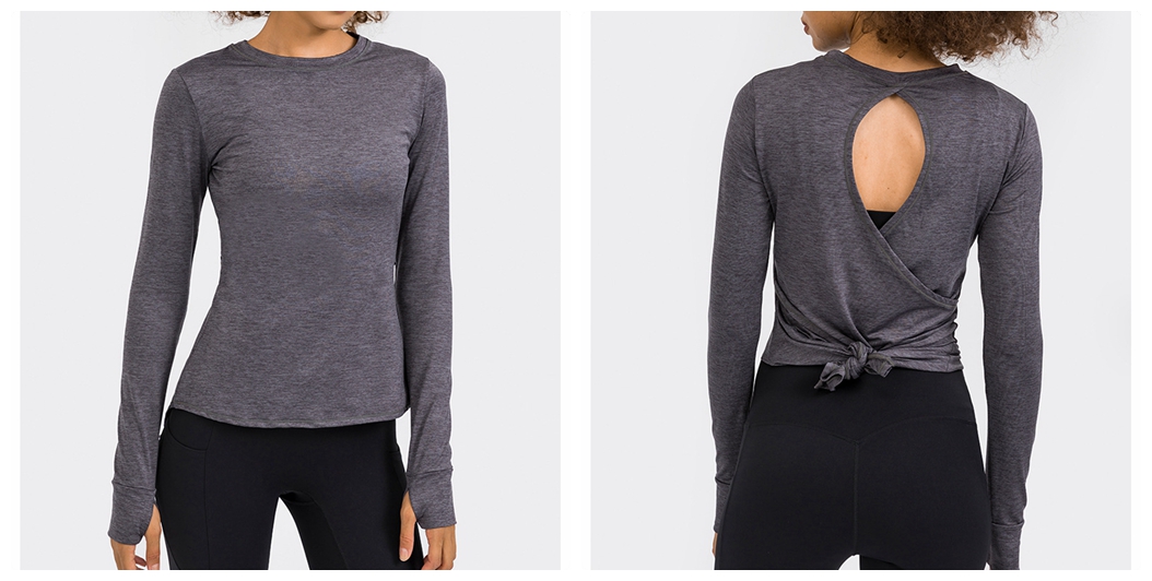 gray yoga top 