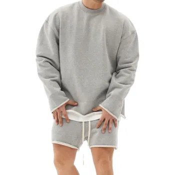Customizable Heavyweight Cotton Men's 2-Piece Short Sets: Hoodie & Shorts Tracksuit for Unisex