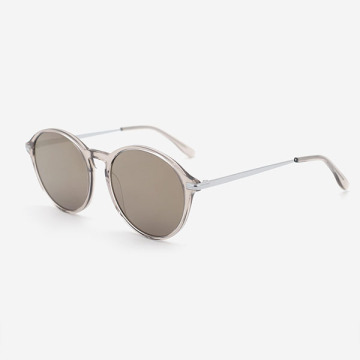 Oval Acetate And Metal Combined Female Sunglasses 23A8117