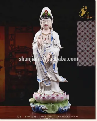 Wholesale Religious Hand Painted Ceramic Figurines - Guanyin Buddha Statue