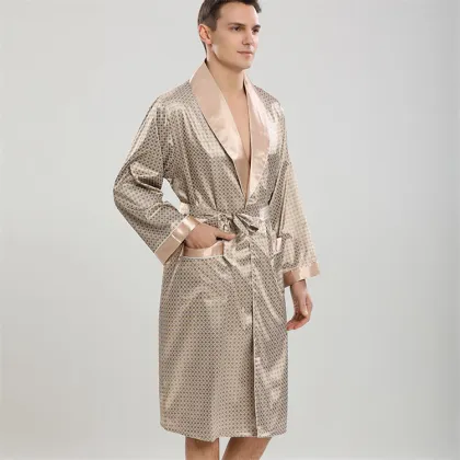 Summer Men's Silk Pajamas & Plus Size Bathrobes