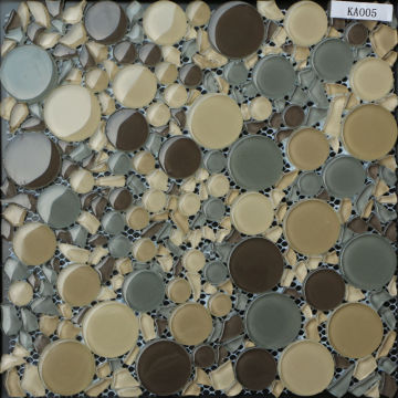 Round Back Splash Crystal Glass Mosaic KA005