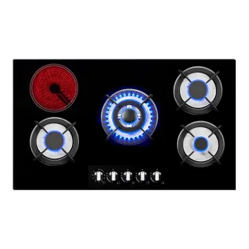 Hot Selling Zhongshan Nuoyi 4 Gas 1 Electric Burner Tempered Glass Kitchen Hob